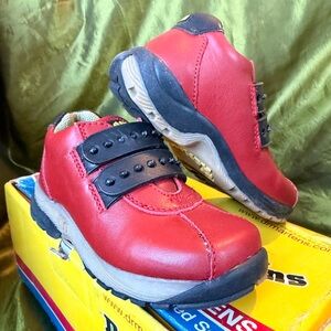 Dr. Martens Red and Black Vintage Kids Sneakers Size 8